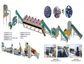 PE PP bottle flakes recycling and washing line